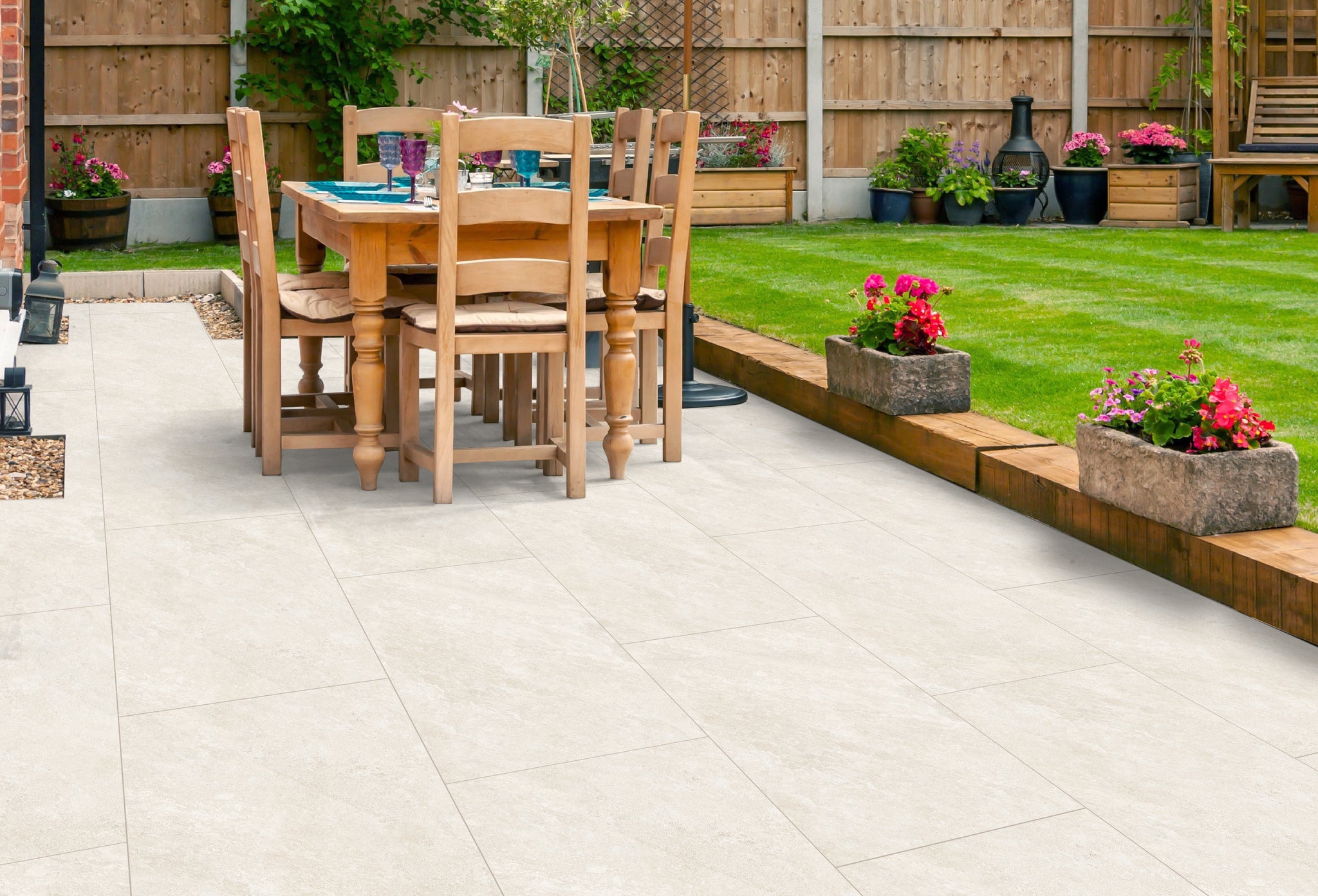 Bradstone Falona Porcelain Paving Slabs In Mist | Slade's Garden and ...