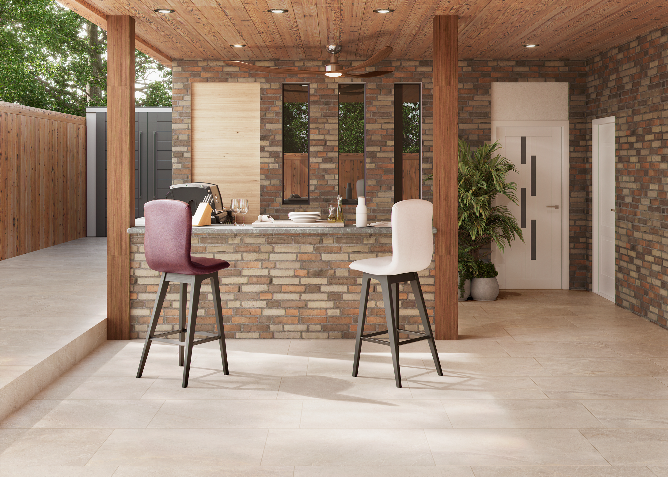 NEW Bradstone Vala Porcelain Paving Slabs In Sand