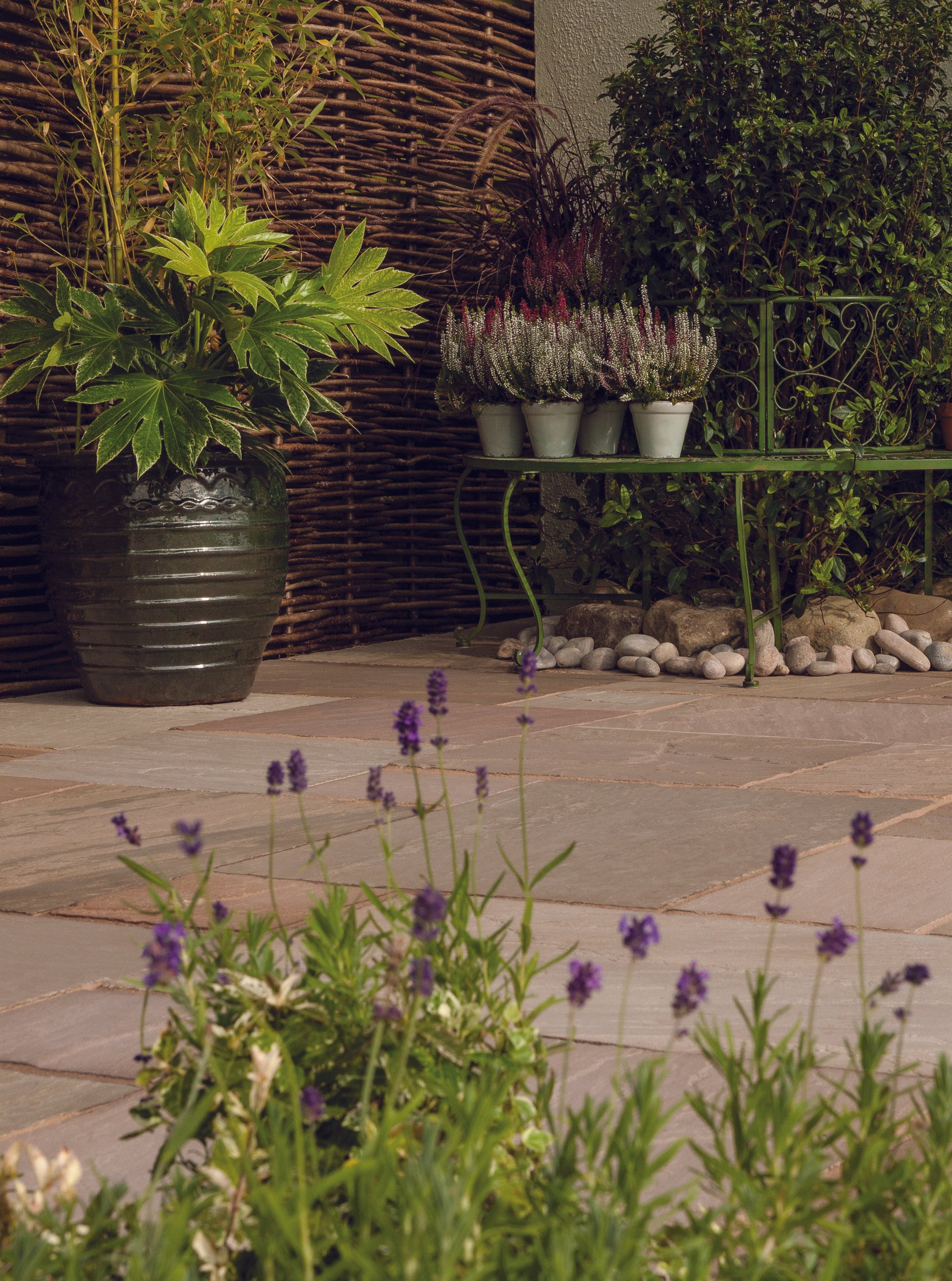 Raj Green / Autumn Green Indian Sandstone patio pack and single sizes
