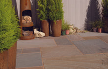 Load image into gallery viewer, Bradstone Blended Natural Indian Sandstone Patio Pack in Rustic Buff
